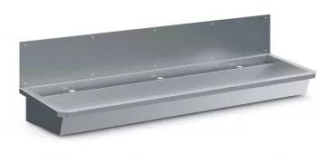 Edelstahl Waschbecken 1800 mm – Mit 3 Ablasshähnen