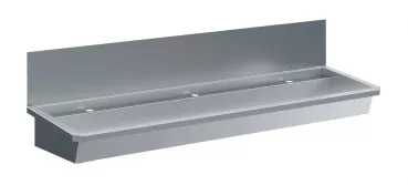 Edelstahl Waschbecken 1800 mm – Mit 3 Ablasshähnen