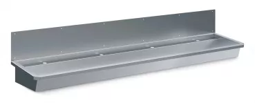 Edelstahl Waschbecken 2400 mm mit 4 Ablasshähnen