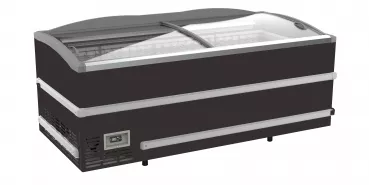 Supermarkt Tiefkühltruhe Schwarz Kopf Element