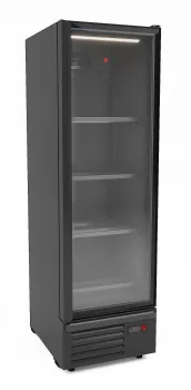 Glastürkühlschrank 550 l – schwarz, LED, Umluft