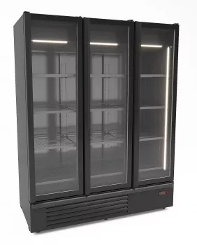 Kühlschrank 3 Glastüren Schwarz 1555 L, +1 bis +7 °C