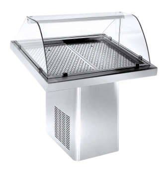 Fischkühlvitrine 1.0 – statische Kühlung, LED, Edelstahl
