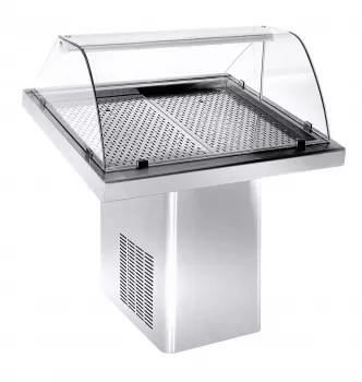 Fischkühlvitrine 1.0 – statische Kühlung, LED, Edelstahl