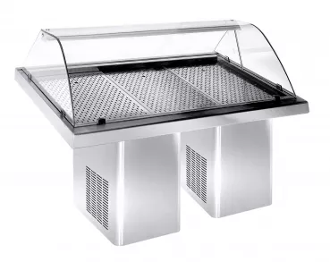 Gekühlte Fischvitrine 1.9 – Edelstahl, LED, -5 °C, fahrbar