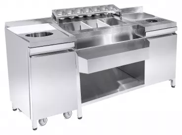 Cocktailstation 1790 – Mit integriertem Kühltisch & Spülmodul