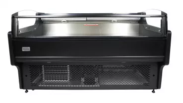 Offene Kühlvitrine 195 l – Umluft – Schwarz/Edelstahl