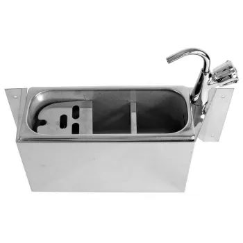Spülbecken für Eislöffel mit Wasserhahn 380x120x150