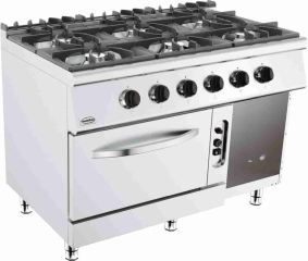 Base 700 Gasherd 6 Br. Mit Gasbackofen