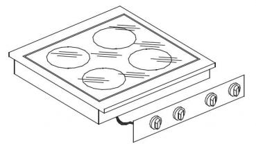 Glaskeramikherd 4 Zonen Elektro 600 mm – 400 V
