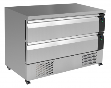 Kühl-/Tiefkühltisch 2 Schubladen – 6× 1/1 GN, 265 L, Edelstahl