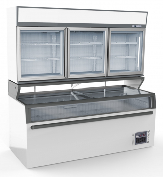 Wandtiefkühlung Weiß 3 Glastüren