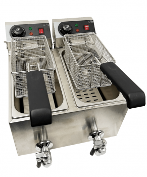 Doppelfritteuse 2×4 L – Profi-Tischfritteuse mit zwei Kammern