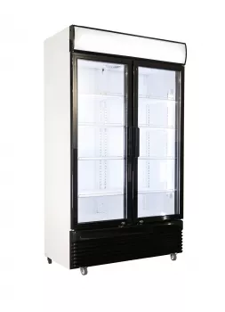 Kühlschrank mit 2 Glastüren - BEZ 780 GD - Gastrokühlschrank mit LED-Beleuchtung und Umluftkühlung