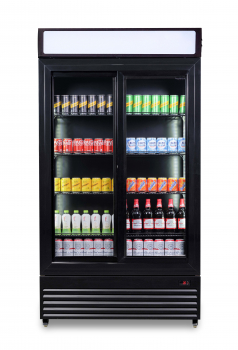 Kühlschrank Mit Schiebeglastüren Bez-780 Sl Schwarz