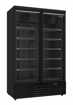 Tiefkühlschrank 2 Glastüren Schwarz Jde