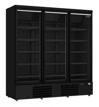 Tiefkühlschrank 3 Glastüren Schwarz Jde