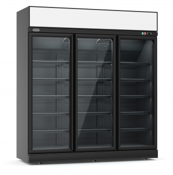 Tiefkühlschrank 3 Glastüren Schwarz