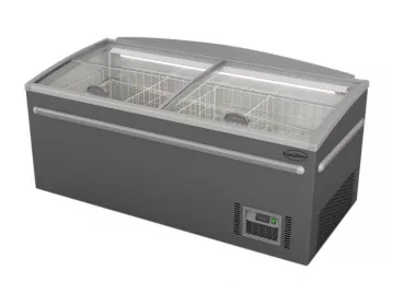 Supermarkt Tiefkühltruhe Grau – 630 L, automatische Abtauung, LED