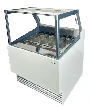 Speiseeisvitrine Komodo 6x5L – Kompakte Eistheke, Umluft – 189 L