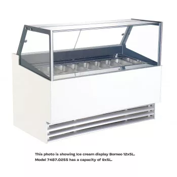 Speiseeisvitrine Phuket 9x5L – LED & Umluft – 285 L Eis-Theke