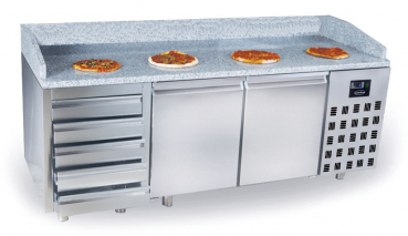 Pizzatisch Mit 2 Türen Und 5 Schubladen