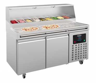 Pizzatisch 2 Türen 9X 1/3Gn Behälter