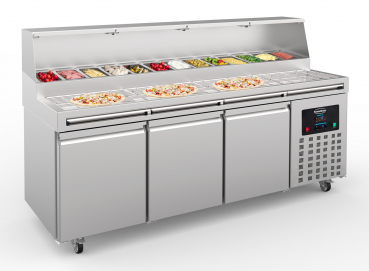 Pizzatisch 3 Türen 13X 1/3Gn Behälter