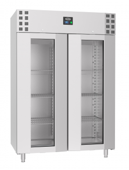 Tiefkühlschrank Edelstahl Glastür 1400 Ltr