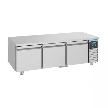 Kühltisch Cocktailbar 3 Türen – 280 l – Edelstahl – Barkühltisch