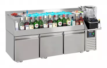Kühltisch mit Cocktailbar-Station – 3 Türen – 280 l