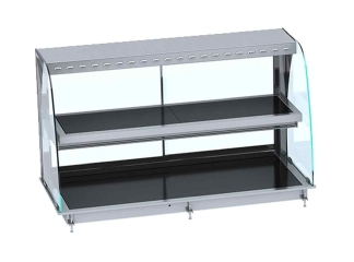 Einbauwärmevitrine Keramik Rund Schwarz 4/1
