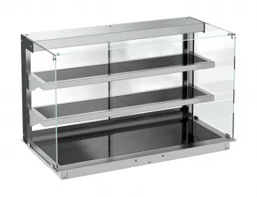 Einbauwärmevitrine Keramik Eckig Schwarz 3/1