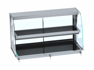 Einbauwärmevitrine Keramik Rund Schwarz 4/1