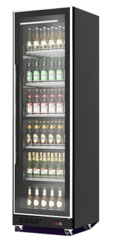 Kühlschrank mit 1 Glastür in Schwarz - Hochwertiger Getränkekühlschrank