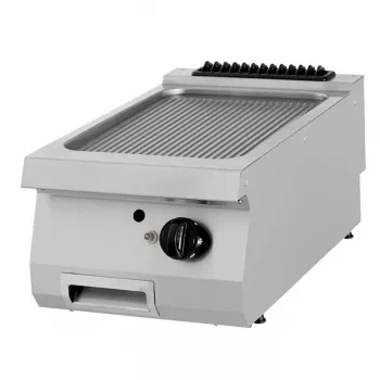 Premium Grillplatte gerillt 90cm tief - Gasbetriebene Grillplatte für Profis - Hochwertige Grillplatte für Gastronomie - Langlebige Grillplatte aus Edelstahl - Ideal für die Zubereitung von Fleisch, Fisch und Gemüse