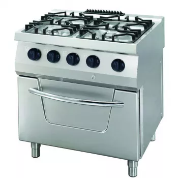 Schwerer Herd 4 Brenner Doppelgerät 70 cm tief mit Backofen Gas - Gastrohot