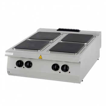 Hochwertiger Herd 4 Brenner Doppelgerät 90cm tief elektrisch - Professioneller Elektroherd für die Gastronomie