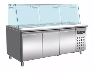 Kühltisch Mit Glas 3 Türen5X 1/1 Gn Behälter