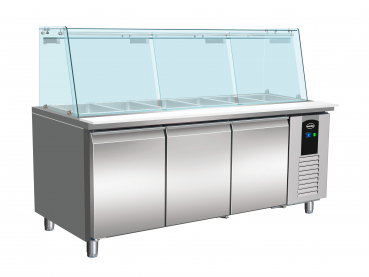 Kühltisch Mit Glas 3 Türen5X 1/1 Gn Behälter