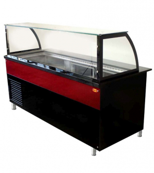 Saladette mit Umluftzirkulation 7x 1/1GN - Kühlvitrine für die Gastronomie