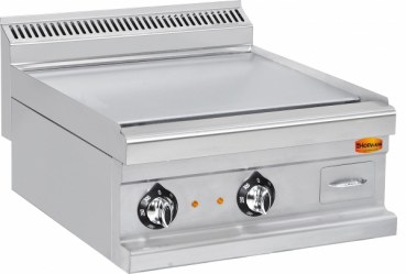 Grillplatte glattes Chrom 73cm inkl. Tropfschale 400V - Hochwertige Grillplatte für professionelle Küche