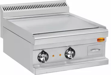 Grillplatte glattes Chrom 73cm inkl. Tropfschale 400V - Hochwertige Grillplatte für professionelle Küche