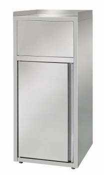 Skyrainbow Müllbox Edelstahl mit 60 L Tonne und Einwurfklappe