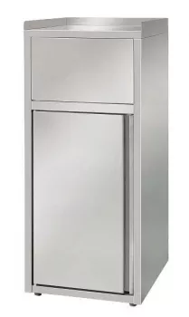 Skyrainbow Müllbox Edelstahl mit 60 L Tonne und Einwurfklappe