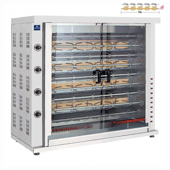 Gas Hähnchengrill mit 9 Spießen für 36-45 Hähnchen - Gastrohot