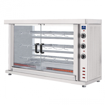 Elektro Hähnchengrill mit 3 Spießen für 12-15 Hähnchen - Professioneller Grill für Gastronomie und Events