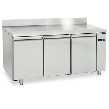 Bakkerijkoeltoonbank 3-deurs Centrale koeling RVS werkblad met opstand 2,8°C WiFi - Gastrohot