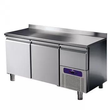 Kühltisch 2 Türen GN 1/1 mit Aufkantung und gekühlter Schublade | -2°/+8°C