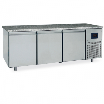 Bäckereikühltisch 3-türig 600x400 mm Granitarbeitsplatte 2.8°C WiFi - Gastrohot